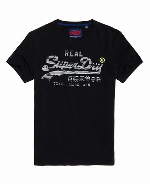 Superdry Vintage Logo Camo Infill Férfi Pólók Fekete | FTCMA8571